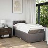 vidaXL Sommier &agrave; lattes de lit avec matelas Taupe 90x190 cm Tissu