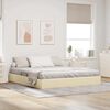 vidaXL Lit de Rangement avec t&ecirc;te de lit Cr&egrave;me 160 x 200 cm tissu