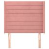 vidaXL Tête de lit avec oreilles Rose 103x16x118/128 cm Velours