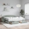 vidaXL Lit de jour avec gigogne et tiroirs gris clair 90x200cm velours