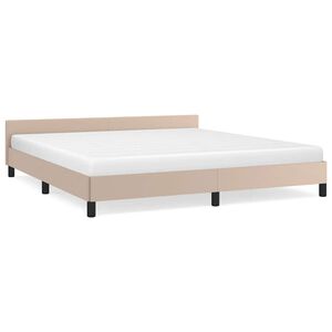 vidaXL Cadre de lit avec t&ecirc;te de lit sans matelas cappuccino 160x200cm