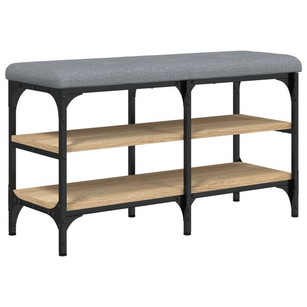 vidaXL Banc &agrave; chaussures ch&ecirc;ne sonoma 82x32x47 cm bois d'ing&eacute;nierie