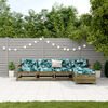 vidaXL Salon de jardin 5 pcs avec coussins bois de pin impr&eacute;gn&eacute;