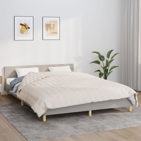 vidaXL Couverture lestée Crème clair 200x200 cm 9 kg Tissu