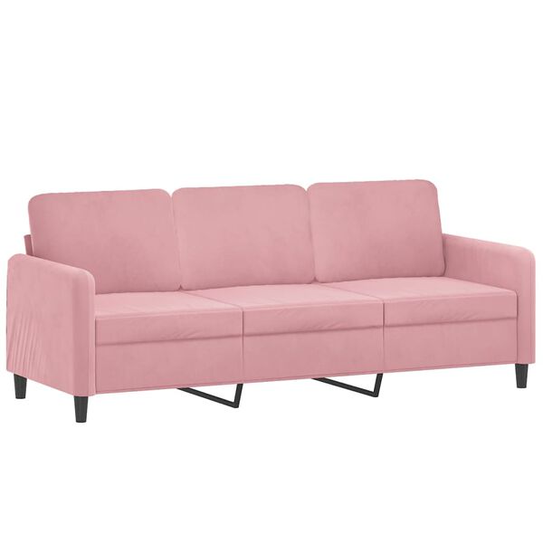 vidaXL Canap&eacute; &agrave; 3 places Rose 180 cm Velours