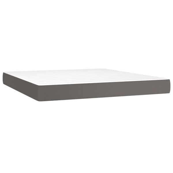 vidaXL Sommier &agrave; lattes de lit avec matelas Gris 160x200 cm Similicuir