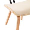 vidaXL Chaises &agrave; manger lot de 2 cr&egrave;me bois courb&eacute; et similicuir