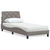 vidaXL Lit avec matelas taupe 90x190 cm tissu