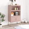 vidaXL Buffet haut rose 68,5x38,5x123,5 cm acier