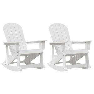 vidaXL Chaises Ber&ccedil;antes Adirondack 2 pc Blanc HDPE