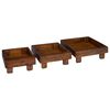 vidaXL Support de Plante 3 pi&egrave;ces Marron 35 x 35 x 12 cm Bois d'Acajou