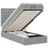 vidaXL Lit ottoman avec matelas gris clair 90x200 cm tissu