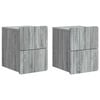 vidaXL Cabinet de chevet mural 2 pc Sonoma gris 33 x 34,5 x 43 cm