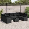 vidaXL Ensemble de canap&eacute; de jardin Noir polyrotin