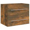vidaXL Meuble lavabo avec bassin int&eacute;gr&eacute; Ch&ecirc;ne fum&eacute; Bois d'ing&eacute;nierie