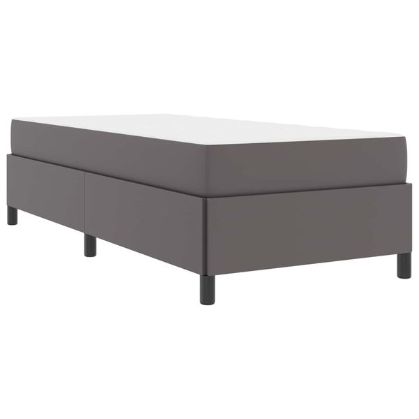 vidaXL Cadre de lit avec matelas Gris 80 x 200 cm tissu
