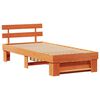 vidaXL Cadre de lit avec t&ecirc;te de lit Brun cire 75 x 190 cm Pin massif