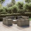 vidaXL Salon de jardin 9 pcs avec coussins Gris Résine tressée