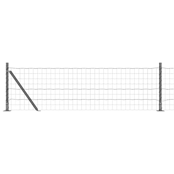 vidaXL Cl&ocirc;ture avec poteau Gris 0,6 x 10 m Acier et PVC