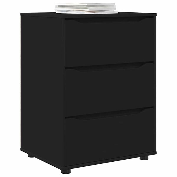 vidaXL Armoire de rangement Noir 60 x 48 x 81 cm Bois d'ing&eacute;nierie