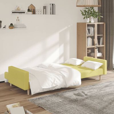 vidaXL Canapé-lit à 2 places Vert Tissu