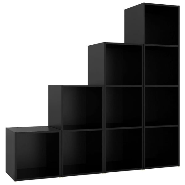 vidaXL Ensemble de meubles TV 4 pcs Noir Bois d'ing&eacute;nierie
