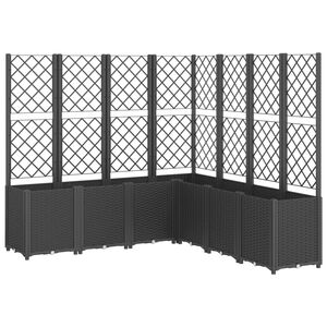 vidaXL Jardini&egrave;re avec treillis noir 160x160x140 cm PP