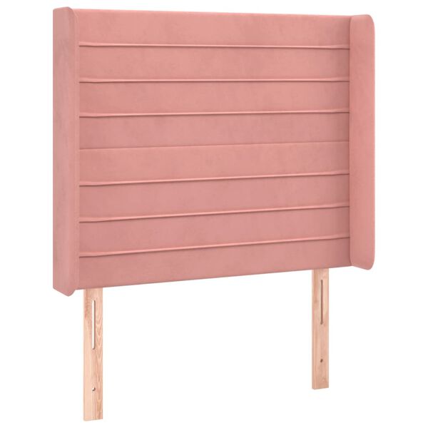 vidaXL T&ecirc;te de lit avec oreilles Rose 93x16x118/128 cm Velours