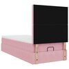 vidaXL Cadre de lit ottoman avec matelas rose 100x200 cm velours