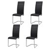 vidaXL Chaises &agrave; manger cantilever lot de 4 noir similicuir