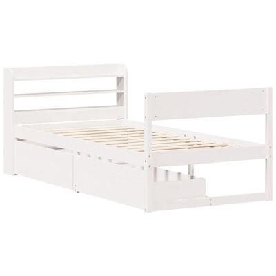 vidaXL Cadre de lit sans matelas blanc 90x200 cm bois de pin massif