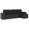 vidaXL Salon de jardin 5 pcs avec coussins noir r&eacute;sine tress&eacute;e