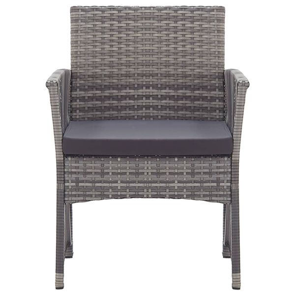 vidaXL Fauteuils de jardin avec coussins 2 pcs gris r&eacute;sine tress&eacute;e