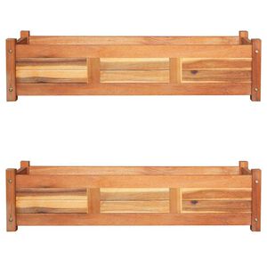 vidaXL Lits sur&eacute;lev&eacute;s de jardin 2 pcs Bois d'acacia 100x30x25 cm