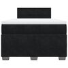 vidaXL Sommier &agrave; lattes de lit avec matelas noir 120x190 cm velours