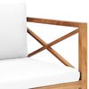 vidaXL Chaise de jardin avec coussins cr&egrave;me Bois de teck solide