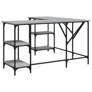 vidaXL Bureau sonoma gris 139x139x75 cm bois d'ing&eacute;nierie