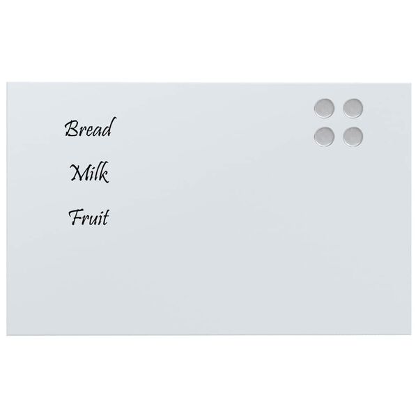vidaXL Tableau noir magn&eacute;tique mural Blanc 80x50 cm Verre tremp&eacute;
