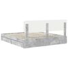 vidaXL Lit de Rangement Gris b&eacute;ton 200 x 200 cm Bois d'ing&eacute;nierie