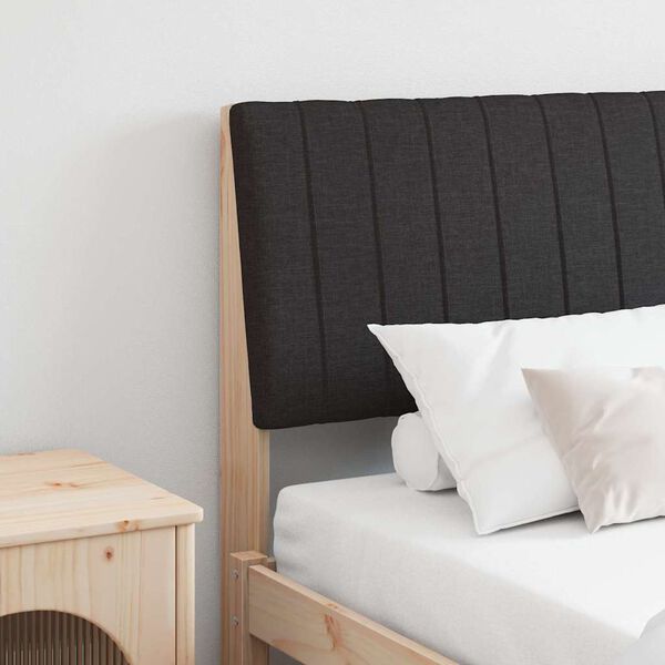 vidaXL T&ecirc;te de lit capitonn&eacute;e Noir 180 cm Pin massif