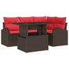 vidaXL Ensemble de canap&eacute; de jardin 5 pcs Marron Poly rotin