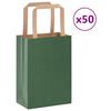 vidaXL Sacs en papier 50 pcs avec poign&eacute;es vert 15x8x21 cm