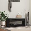 vidaXL Banc d'entr&eacute;e avec coussin Ch&ecirc;ne Noir 103 x 38 x 45 cm