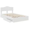 vidaXL Lit de Rangement Blanc 120 x 190 cm Bois d'ing&eacute;nierie