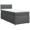 vidaXL Sommier &agrave; lattes de lit avec matelas gris fonc&eacute; 90x190 cm simple tissu