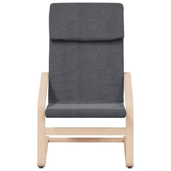 vidaXL Chaise de relaxation avec repose-pied Gris fonc&eacute; Tissu
