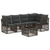 vidaXL Ensemble de canap&eacute; de jardin 6 pc Gris polyrotin