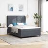 vidaXL Lit &agrave; ressorts avec matelas Gris fonc&eacute; 190 x 140 cm Polyester
