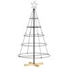 vidaXL Arbre en c&ocirc;ne de No&euml;l avec support Noir 126 cm Acier