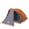 vidaXL Tente de camping &agrave; d&ocirc;me 2 personnes gris et orange imperm&eacute;able